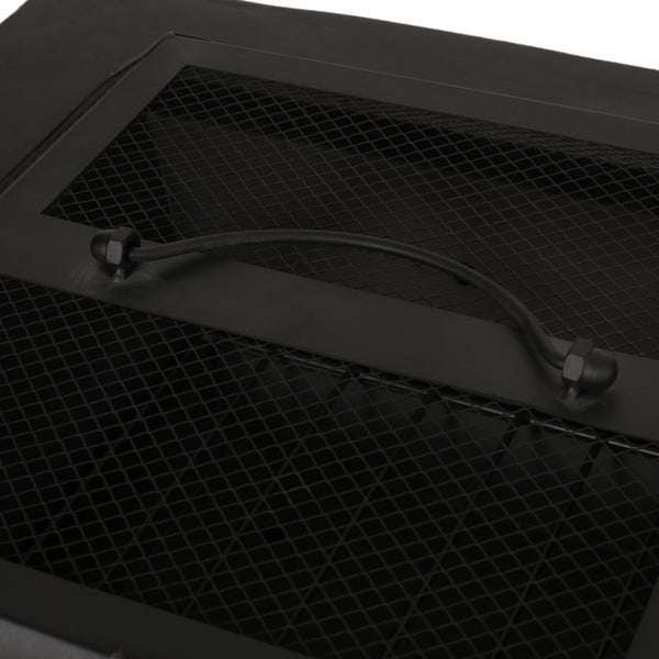 Outdoor Square Mgo Wood Burning Fire Pit - Dark Gray