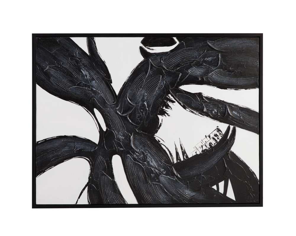 Shadows Fall Framed Canvas - Black / White