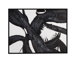 Shadows Fall Framed Canvas - Black / White