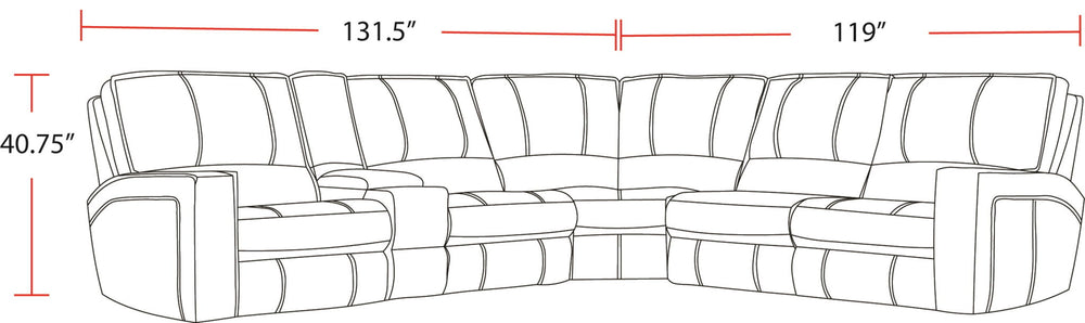 Rockford - 6 Piece Modular Power Reclining Sectional