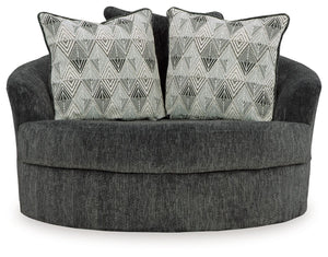 Biddeford - Oversized Swivel Accent Chair - Shadow
