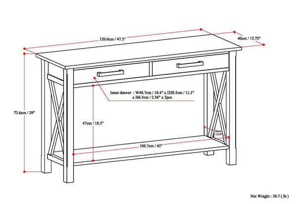 Kitchener - Console Sofa Table - Farmhouse Gray