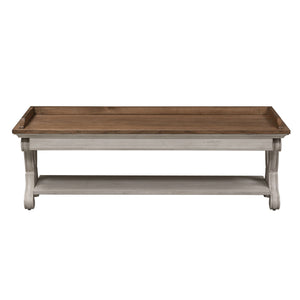 Farmhouse Reimagined - Bed Bench - Antique White / Chestnut Tops