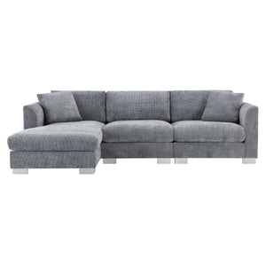 Modern Cloud Sectional Sofa L Shaped Luxury Couch Set With 2 Free Pillows 4 Seat With Oversized Chaise
