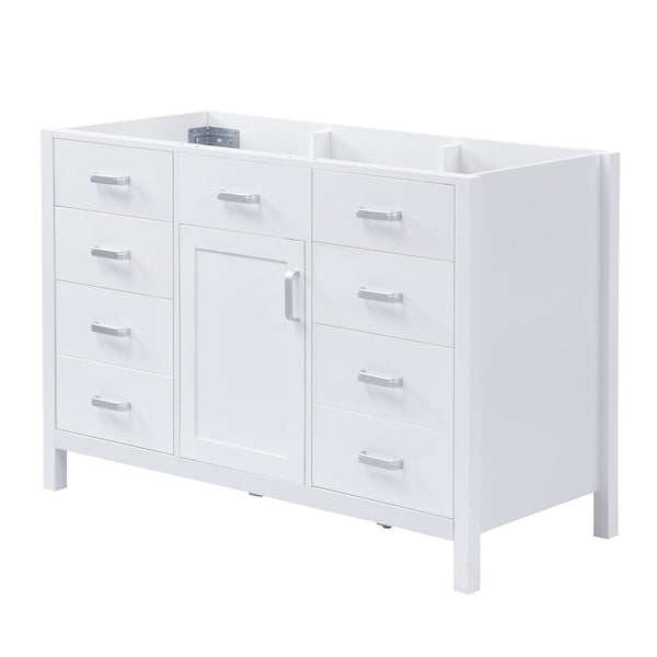 46.5" Modern Bathroom Vanity Cabinet Only, Soft Close Door & 6 Drawers - White