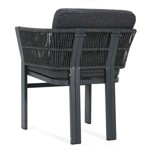 7 Piece Outdoor Dining Set With Table And 6 Chairs - Black / Teak / Gray