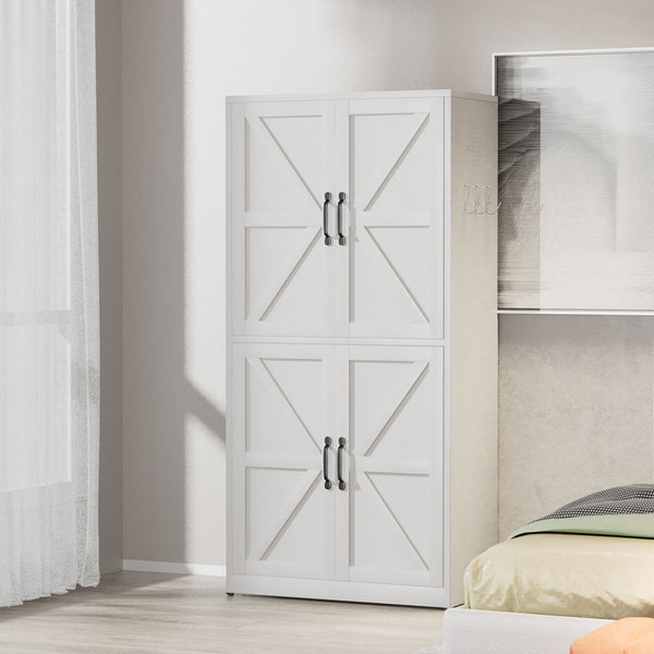 Kitchen Pantry Cabinet With Adjustable Shelves, Heavy Duty Storage - White
