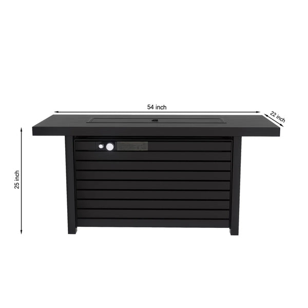 Outdoor Fire Pit Table & Lid - Black