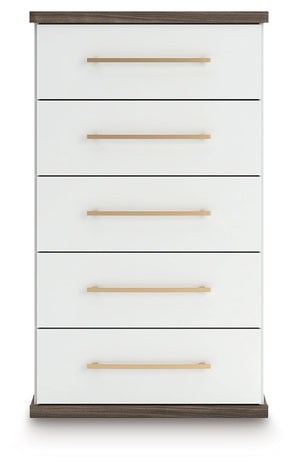 Kendanport - Five Drawer Chest - Brown / White