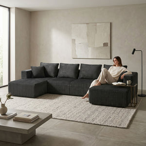 U-Shaped Modular Sectional Sofa With Double Chaise, Oversized Deep Seat For Living Room