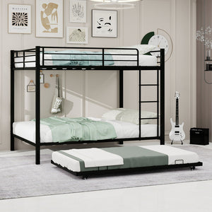 Bunk Bed For Kids, Convertible Frame With Ladders & Guardrail