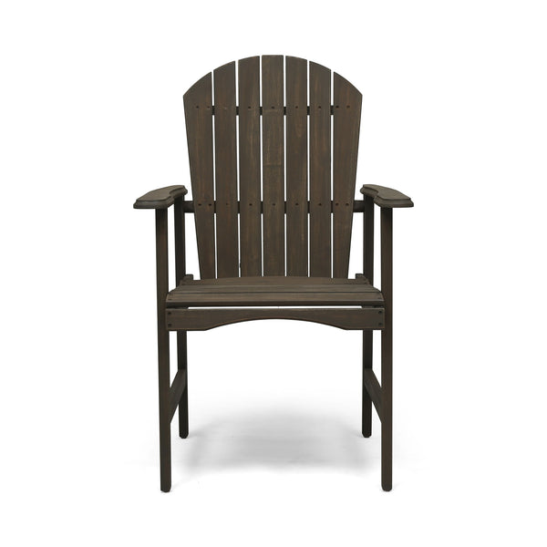 Outdoor Weather Resistant Acacia Wood Adirondack Dining Chairs (Set of 2)