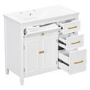 Bathroom Vanity With Sink Top, 3 Soft Closing Drawers