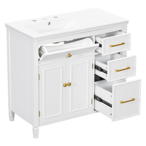 Bathroom Vanity With Sink Top, 3 Soft Closing Drawers