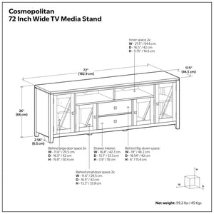Cosmopolitan - Handcrafted Wide TV Media Stand