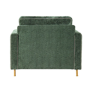 Accent Chair Upholstered Single Sofa With Square Arms, Sewn Pillow Back For Living Room