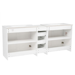 Double Sink Bathroom Vanity With Quartz Countertop