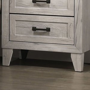 Nightstand, Bedside Table - White Washed
