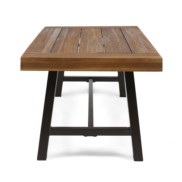 Carlisle - Industrial Coffee Table With And Slat Panel Design - Natural