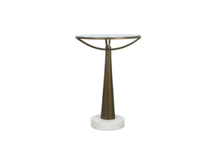 Delgado - Accent Table - Antique Brass / White Marble
