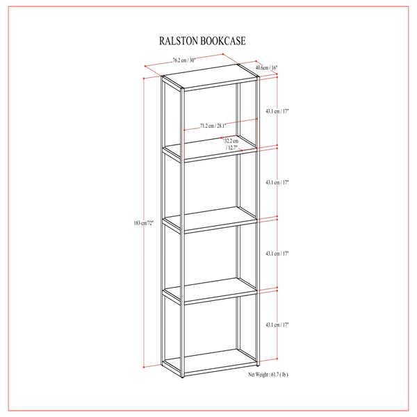 Ralston - Bookcase - Rustic Natural Aged Brown