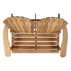 Outdoor Adirondack Rocking Loveseat With Hand Crafted Details