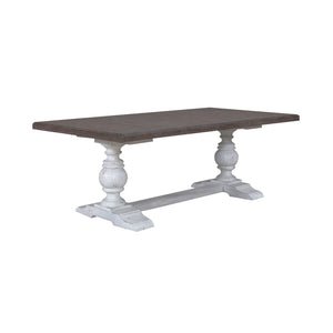 River Place - Trestle Table - Riverstone White & Tobacco