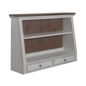 River Place - Angled Server Hutch - Riverstone White & Tobacco