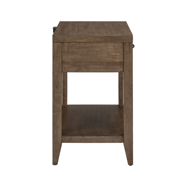 Shaker Lakes - Open Nightstand With Charging Station - Harvest Brown