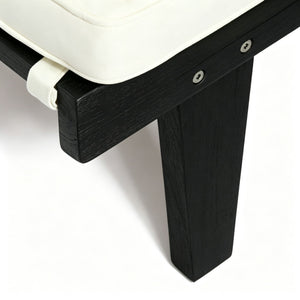 Ariana - Chaise Lounge With Cushion For Outdoor - Black