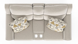 Micah - Power Headrest Power Deep Seat Reclining Console Loveseat - Oatmeal