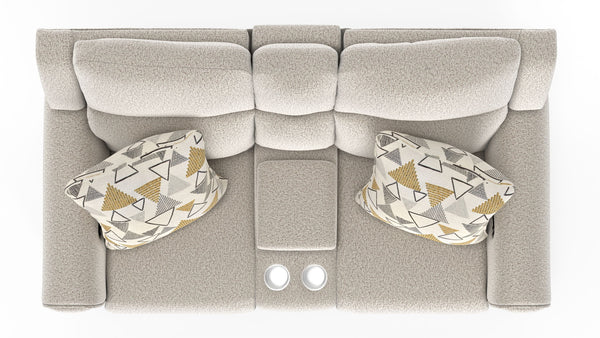 Micah - Power Headrest Power Deep Seat Reclining Console Loveseat - Oatmeal