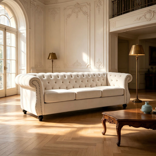 Chesterfield 3 Seater Sofa With Rolled Arms