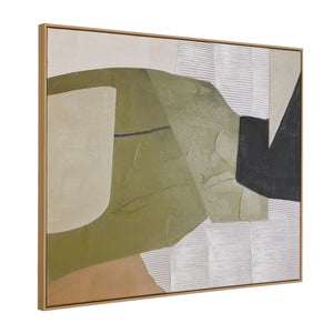 Olive Form Framed Canvas - Cream