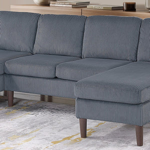 Sectional Set With Dual Chaises And Square Arms