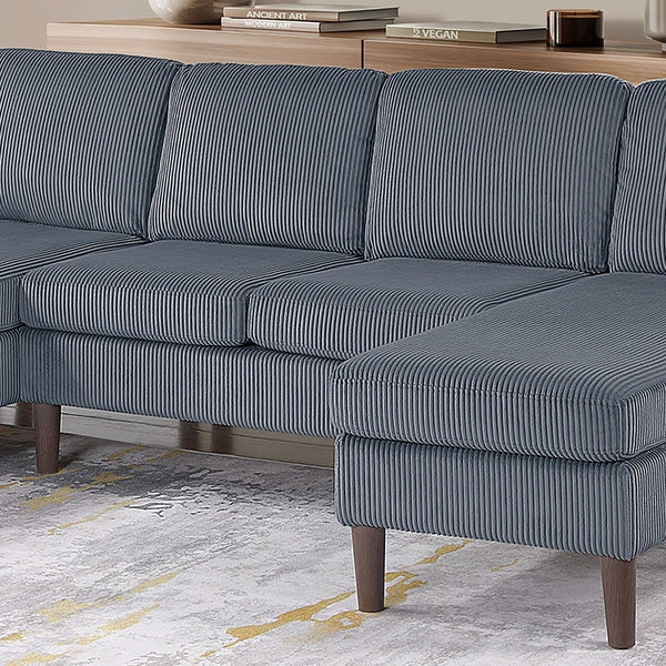 Sectional Set With Dual Chaises And Square Arms