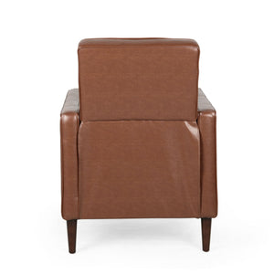 Mid-Century Modern Recliner With Button Tufted Waffle Stitch