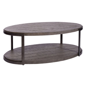 Modern View - 3 Piece Table Set (1 Oval Cocktail Table 2 End Tables) - Gauntlet Gray
