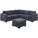 Contemporary Sectional Set With Ottoman