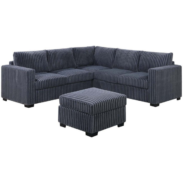 Contemporary Sectional Set With Ottoman