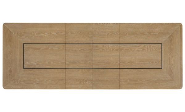 Escape - Dining Table With Extensions - Glazed Natural Oak / Black Metal Trim