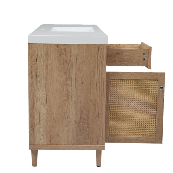 Bathroom Vanity With Sink, 5 Legs, Soft Close Drawers