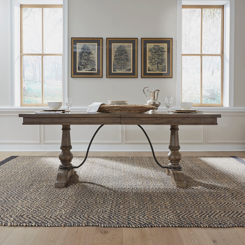 Americana Farmhouse - Trestle Table - Dusty Taupe