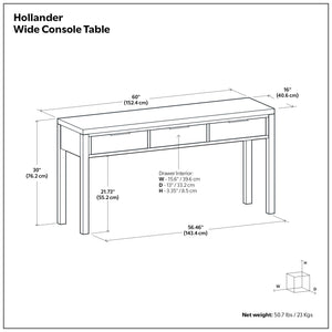 Hollander - Wide Console Table