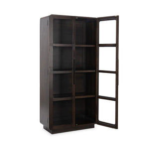 Rogers - Solid Wood Tall Cabinet - Dark Brown