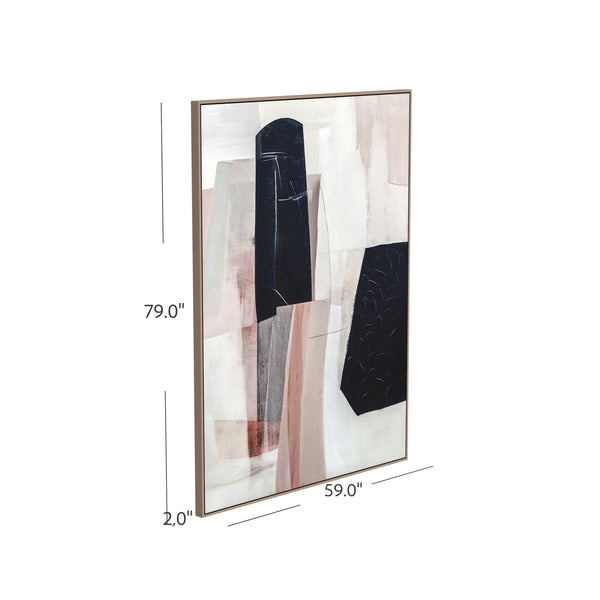 Milano Canvas Art - Beige / Blue