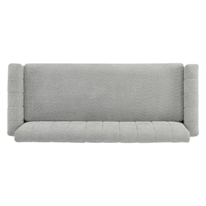 Modern Loveseat Sofa, 2 Seater With Square Arms For Living Room