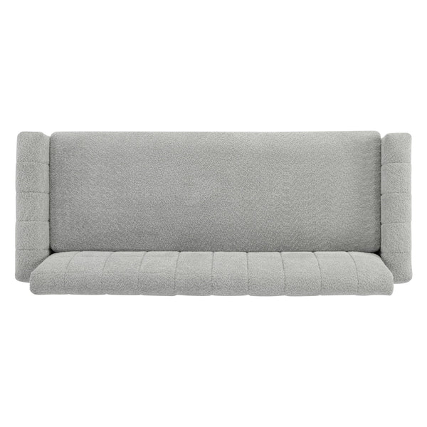Modern Loveseat Sofa, 2 Seater With Square Arms For Living Room