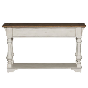 Morgan Creek - Sofa Table - Antique White / Wirebrushed Tobacco Accents