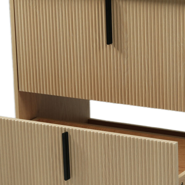 Bathroom Vanity With Ceramic Sink, Fluted Design